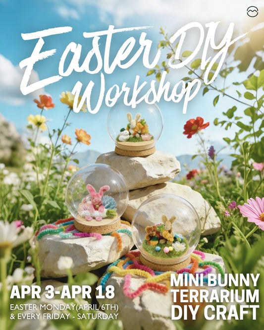 Easter Workshop - Twist Stick Mini Bunny Terrarium DIY ❤️ with FREE Matcha Drink