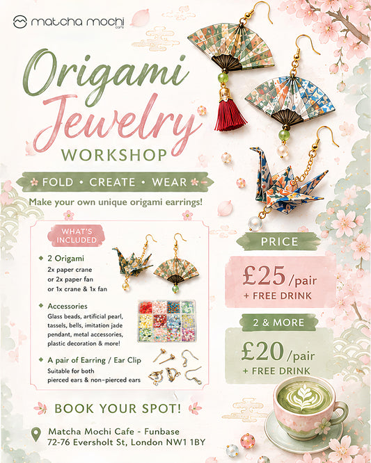 PAPER ART ♥️ Origami Earrings DIY Workshop ♥️ With Free Matcha